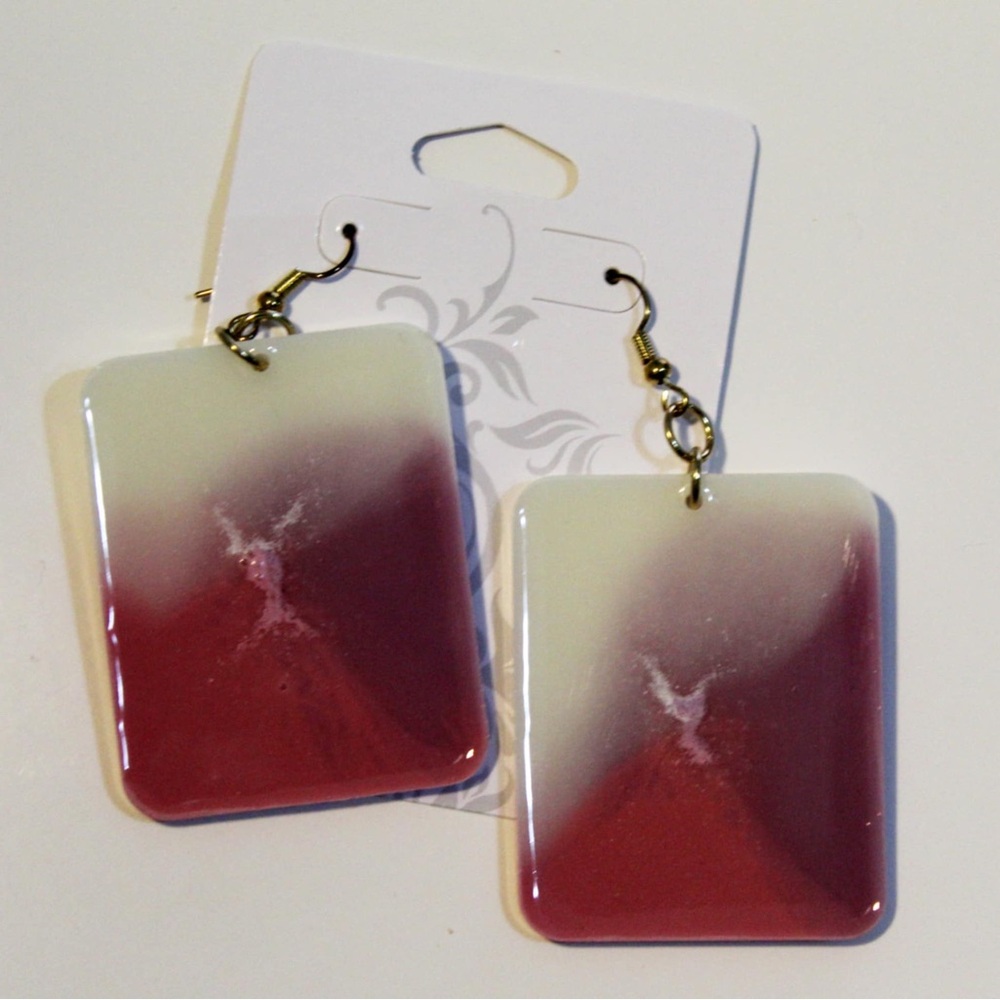 Purple , Pink and White Gradient Earrings